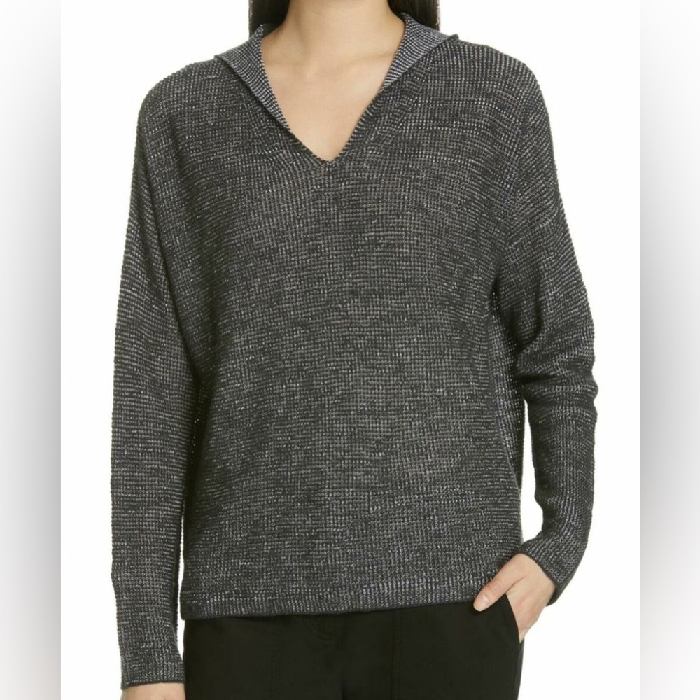 NWT Eileen Fisher Organic Linen/Cotton Hooded Top size Large